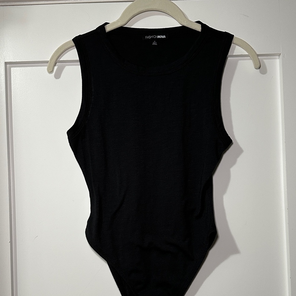 Fashion Nova Midnight Black Sleeveless Bodysuit XS